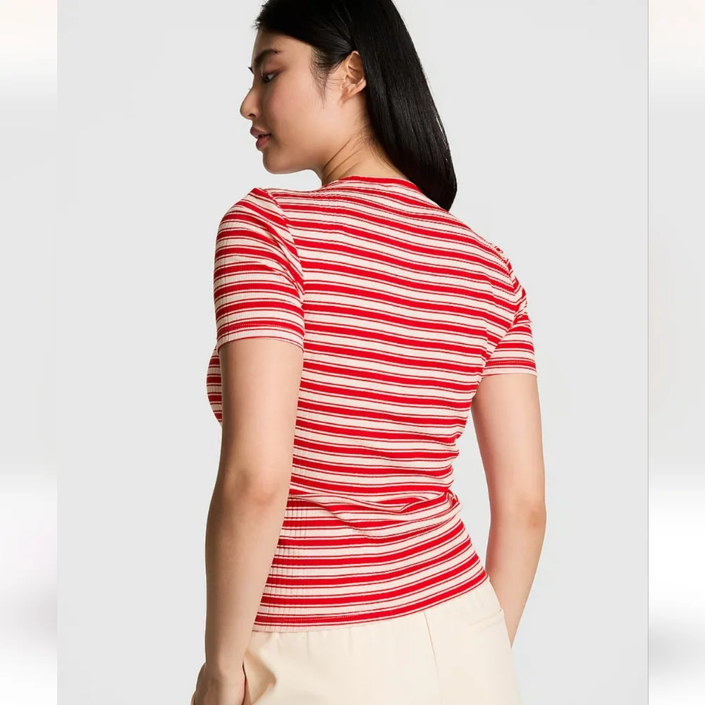 Nwt Victoria Secret Multi Rib Tee - Picture 2 of 5